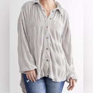 Free People My Best Velvet Whimsigoth Fairycore Oversized Crinkle Shacket